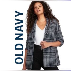 3X Old Navy NWT Oversized Plaid Soft-Brushed Tweed Blazer for Women